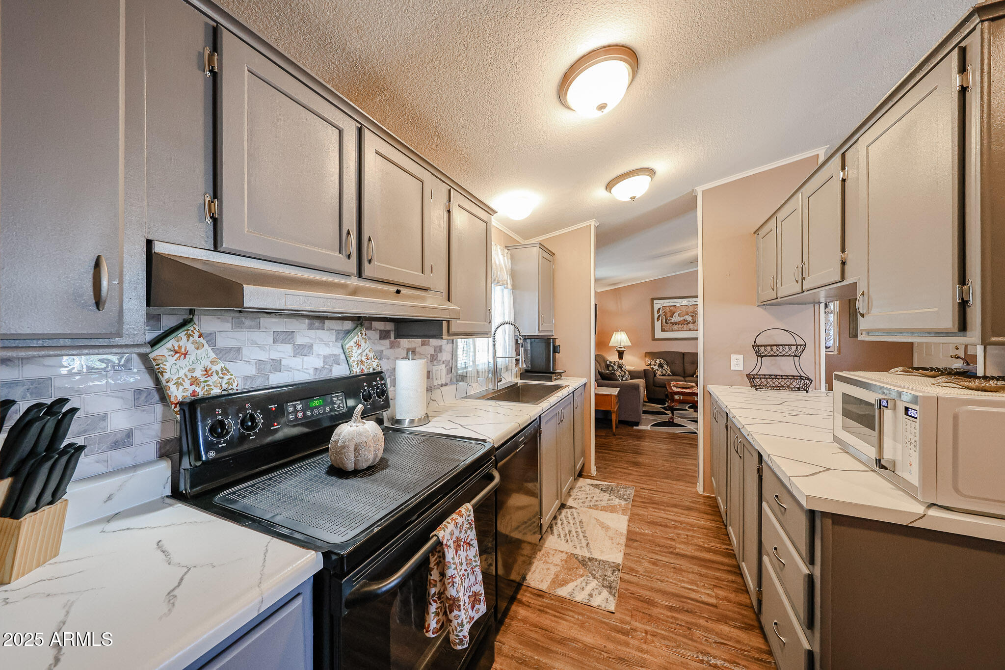 19602 North 32nd Street, Unit 32 Phoenix, AZ 85050 - Photo 20 of 37 a kitchen with stainless steel appliances granite countertop a stove top oven a sink dishwasher and cabinets with wooden floor