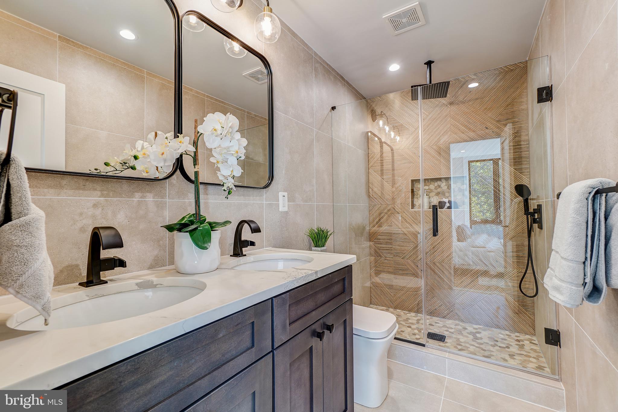 3615 S Street Northwest Washington, DC 20007 - Photo 24 of 48 Private bath w/ dual vanity & walk-in shower