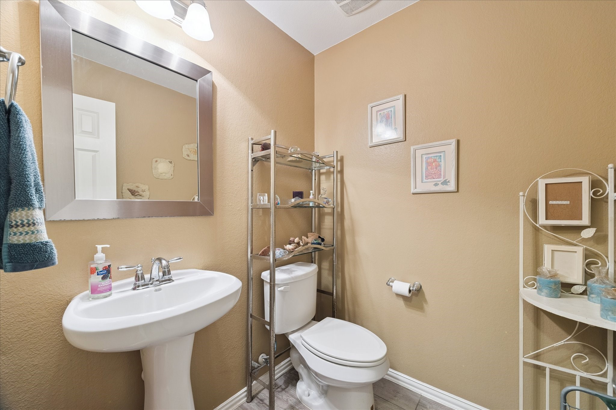 13117 Green Shores Lane Rosharon, TX 77583 - Photo 17 of 30 a bathroom with a sink toilet and a mirror