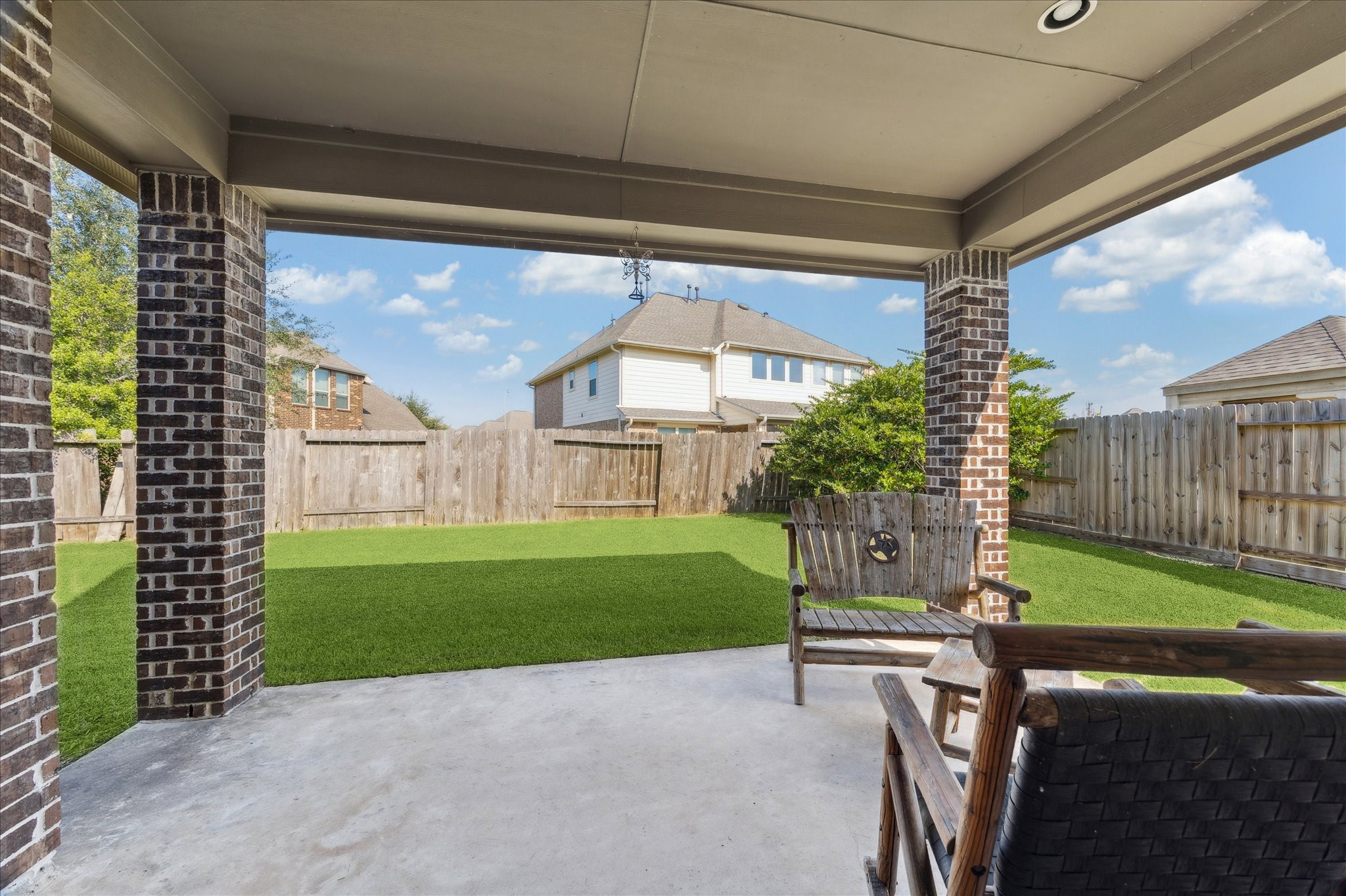 13117 Green Shores Lane Rosharon, TX 77583 - Photo 29 of 30 a view of a porch with a yard