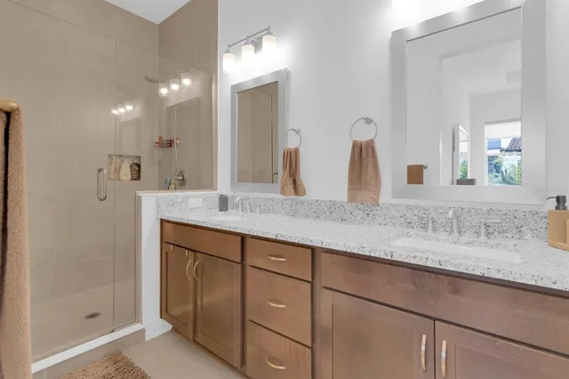 a kitchen with a counter space cabinets and appliances
