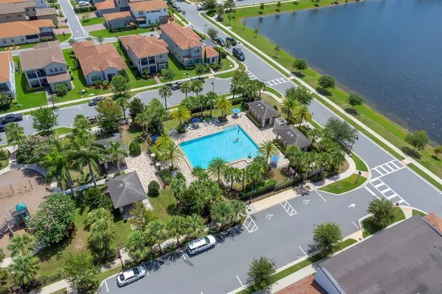 an aerial view of a city