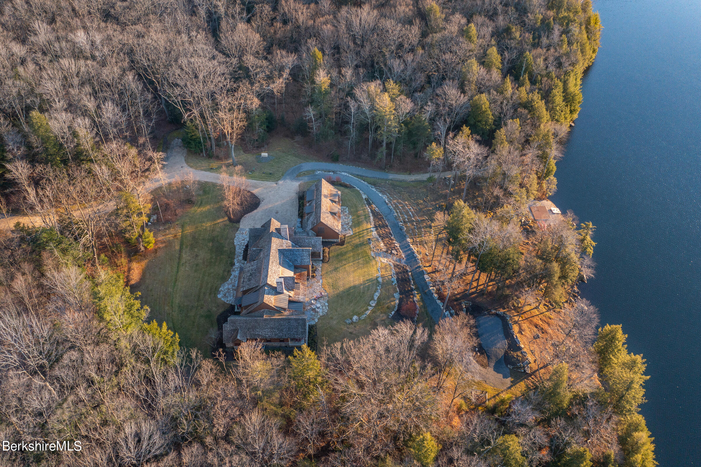 707 Stratford Road New Marlborough, MA 01259 - Photo 3 of 72 aerial view of a house with a yard and large trees