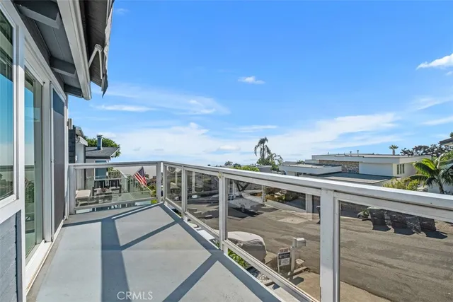 a view of a balcony with city view