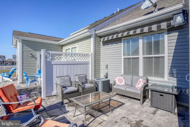 a outdoor living space with furniture