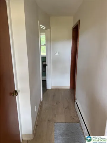 an entryway with a door