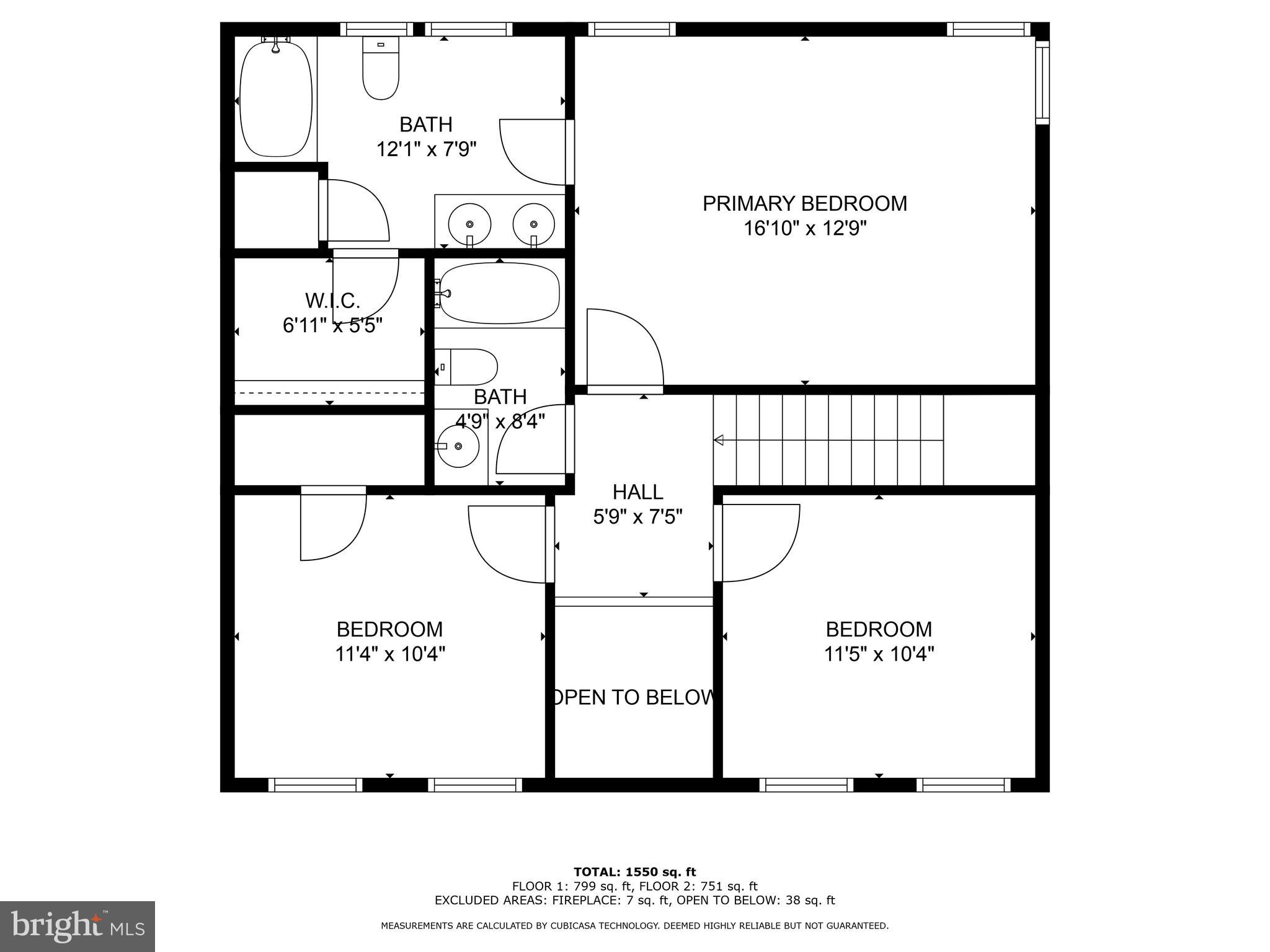 5423 South Branch Road Fredericksburg, VA 22407 - Photo 25 of 25 Upper floor plan