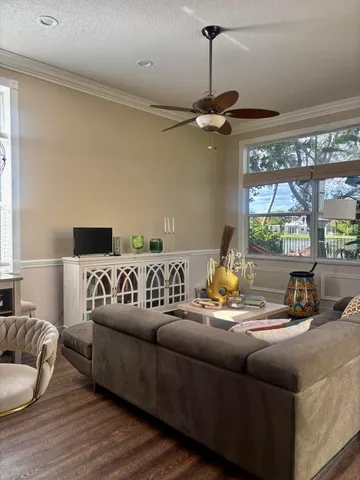 a view of a porch with a bench in patio