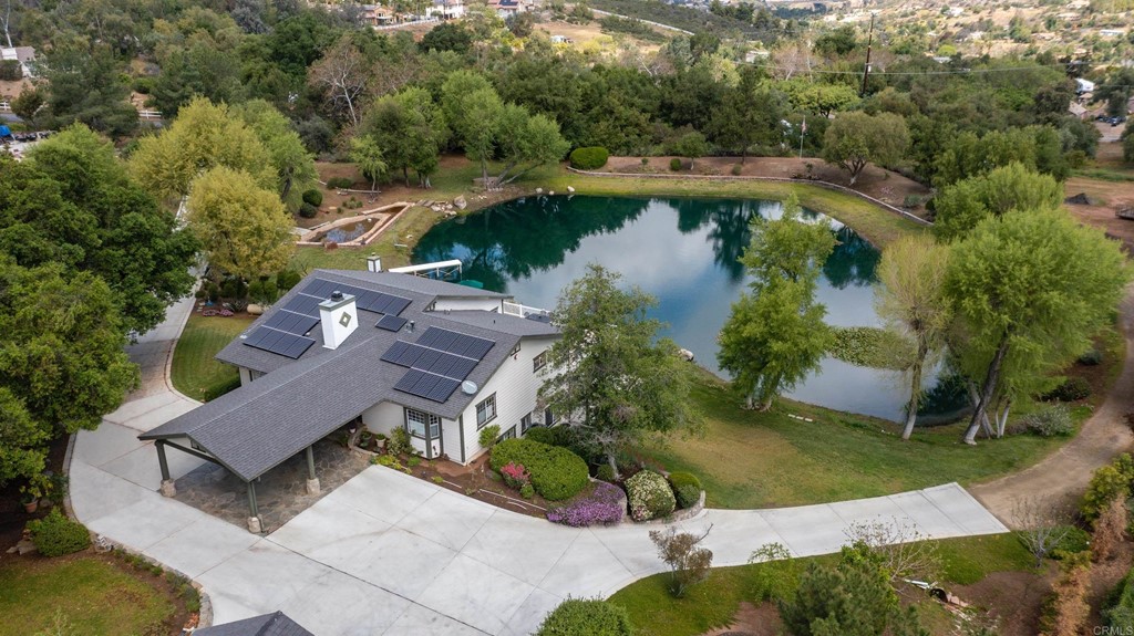 1793 Rocrest Road Alpine, CA 91901 - Photo 18 of 63 an aerial view of a house with a garden and lake view