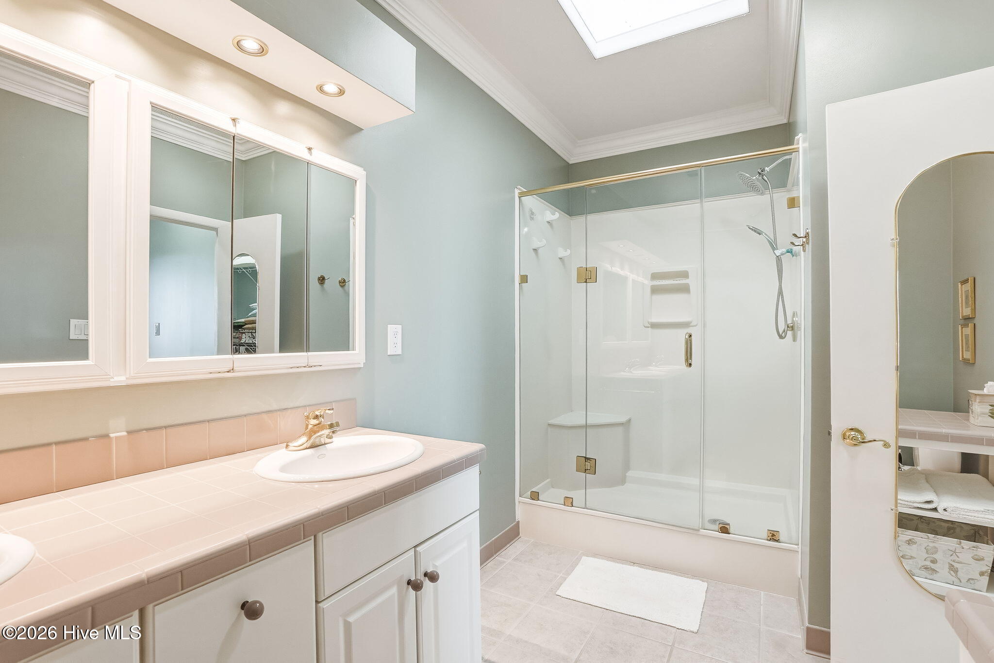 1505 Salter Path Road, Unit 603J Indian Beach, NC 28512 - Photo 19 of 50 Principal Bath with glass shower and raised and double vanity