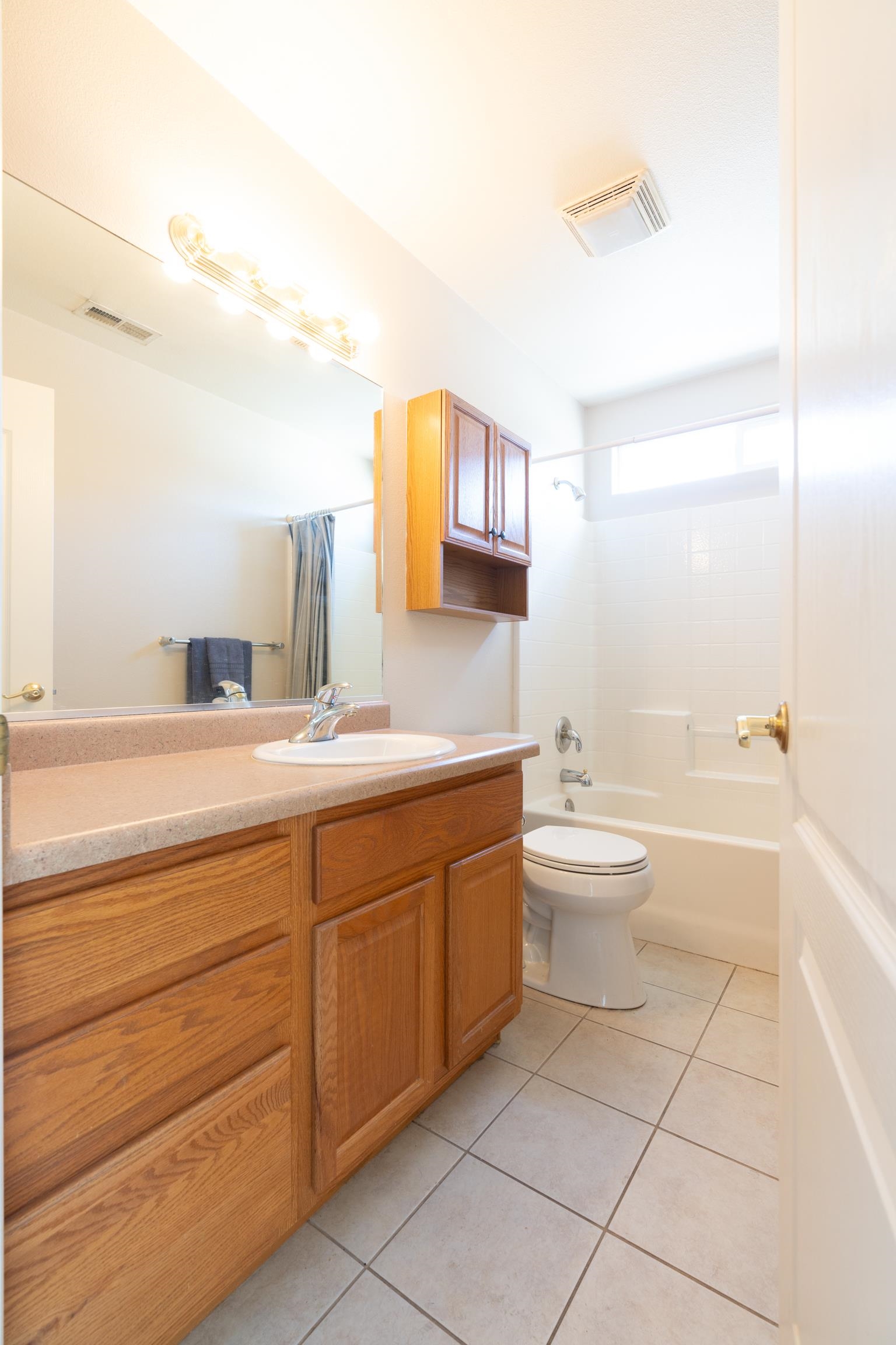 653 Hall Street Fruita, CO 81521 - Photo 13 of 25 a bathroom with a double vanity sink a toilet and a bathtub