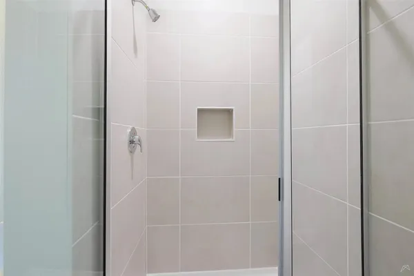 a bathroom with a shower