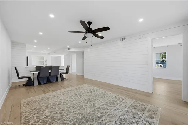 a living room with furniture