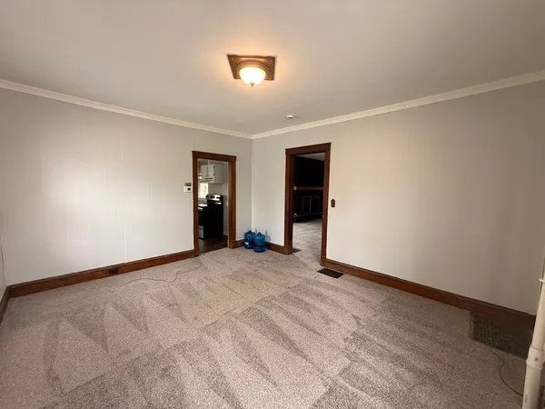 an empty room with closet