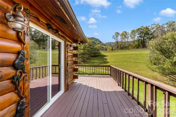 a view of a lake with a yard