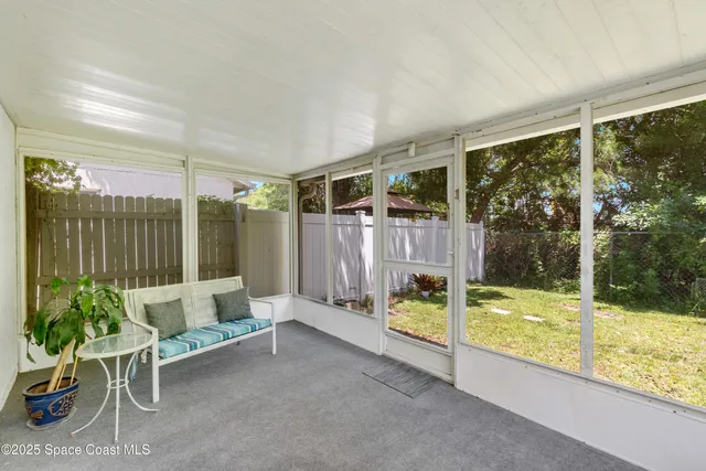 a view of porch with seating space