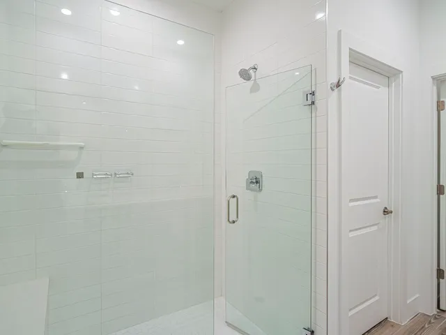 a bathroom with a shower