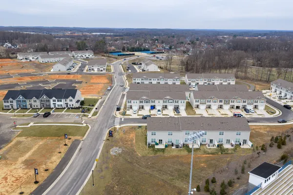 a view of a city with an ocean view