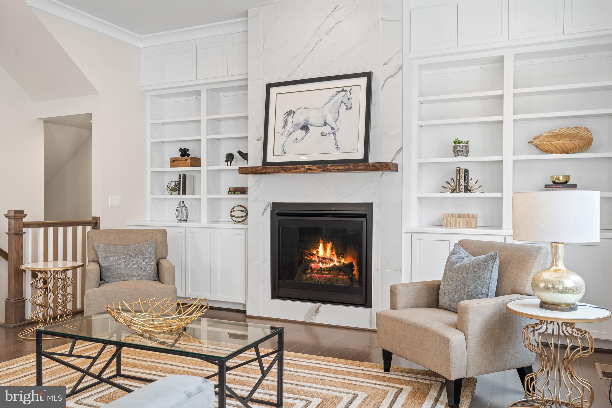 8513 Reformatory Way Lorton, VA 22079 - Photo 4 of 46 Formal living room with fireplace and built-ins