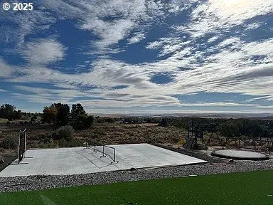 a view of a backyard