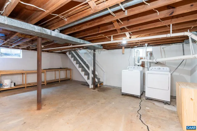 a view of a room with storage