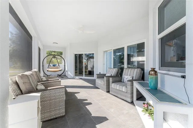 a view of swimming pool with an ocean view