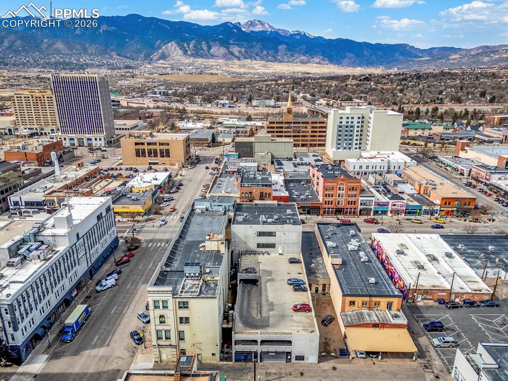 101 North Tejon Street, Unit 460 Colorado Springs, CO 80903 - Photo 41 of 49 an aerial view of a city with lots of residential buildings