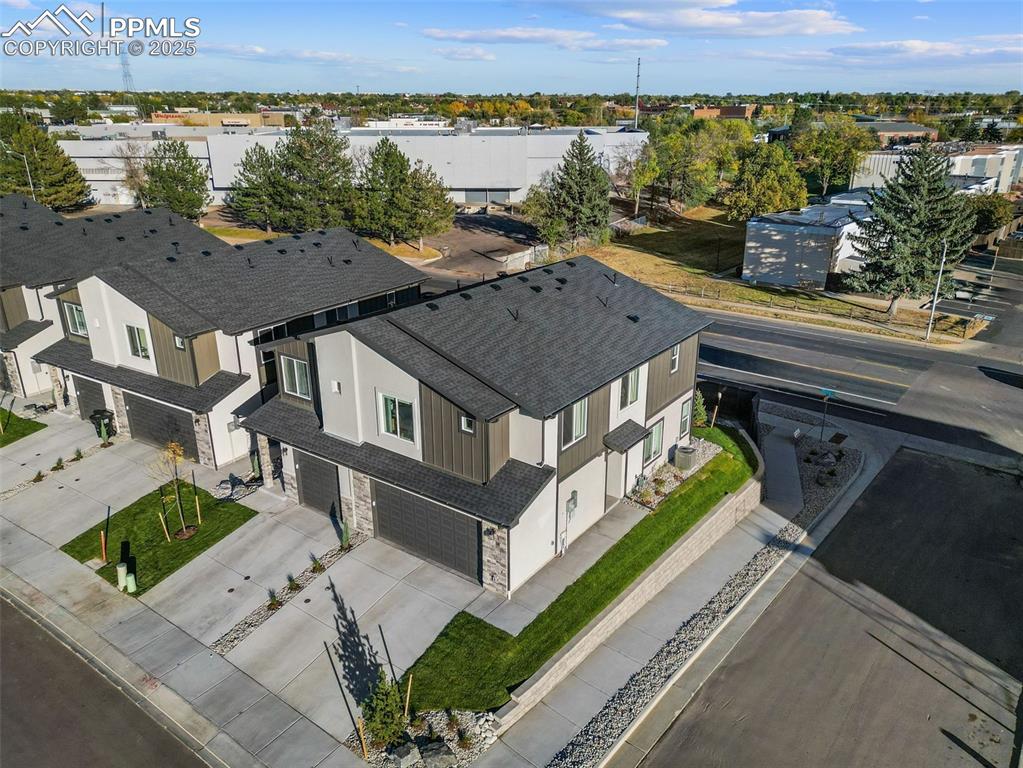 1920 Erin Loop Colorado Springs, CO 80918 - Photo 25 of 26 an aerial view of a house with a garden