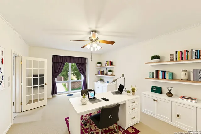 a workspace with a window