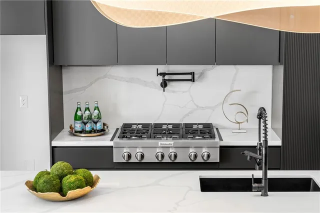 a view of kitchen with a stove