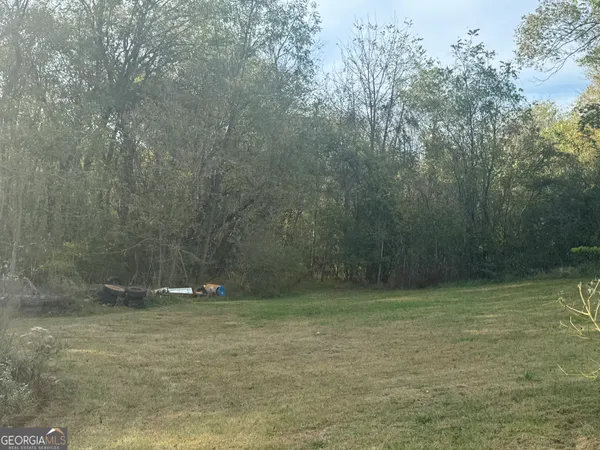 a view of a yard with a tree