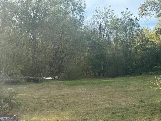 a view of a yard with a tree