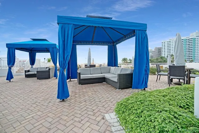 a view of a city from a terrace