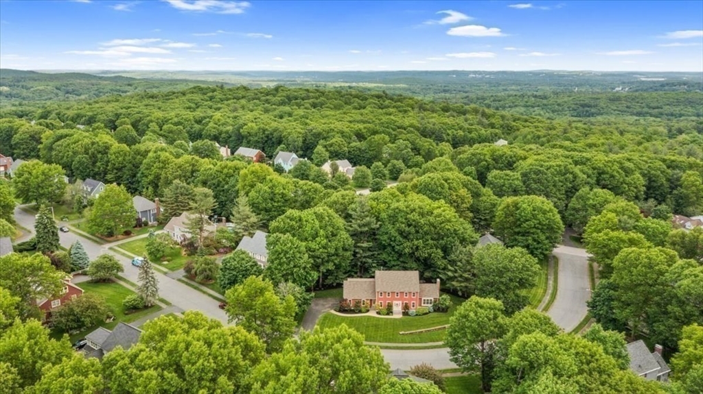 4 Round Table Road Shrewsbury, MA 01545 - Photo 36 of 41 an aerial view of residential house with outdoor space and trees all around
