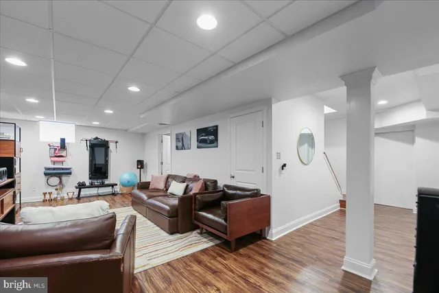 a bedroom with a bed and a walk in closet