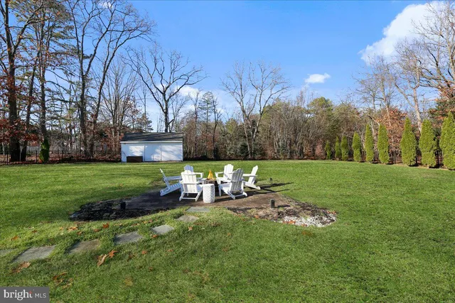 a view of a garden with a slide