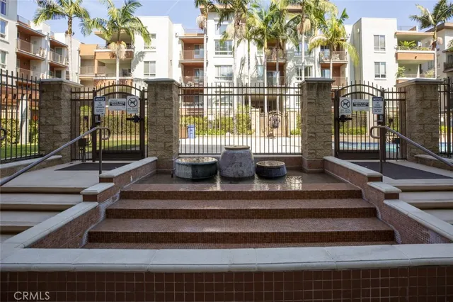 a table and chairs in a patio
