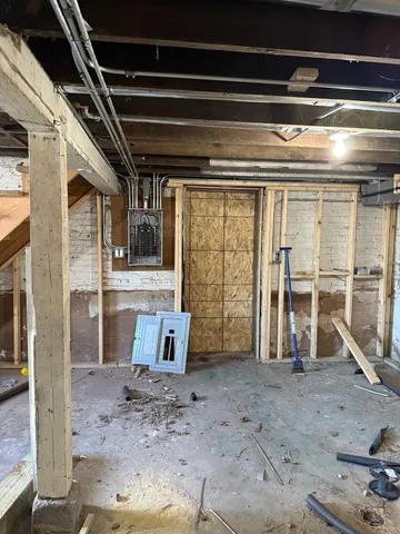 a view of a porch with furniture