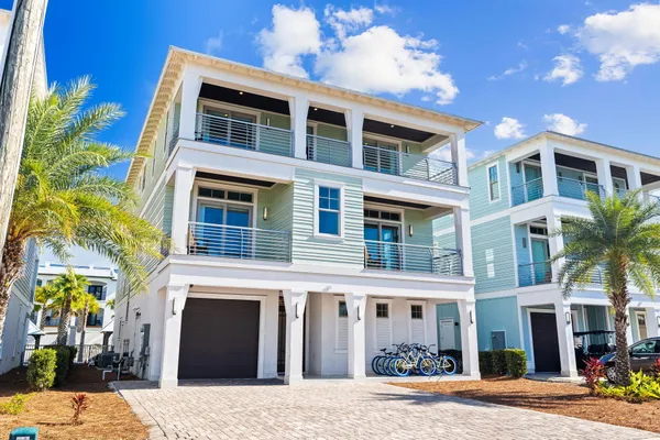 a front view of a multi story residential apartment building
