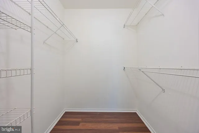 a view of a room with racks on the wall