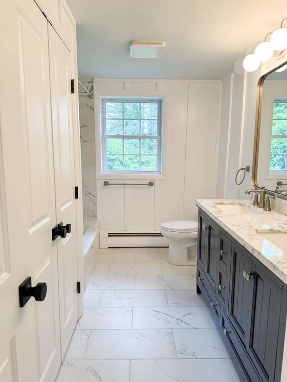 123 Burbank Road Sutton, MA 01590 - Photo 16 of 20 a bathroom with a granite countertop sink toilet and shower
