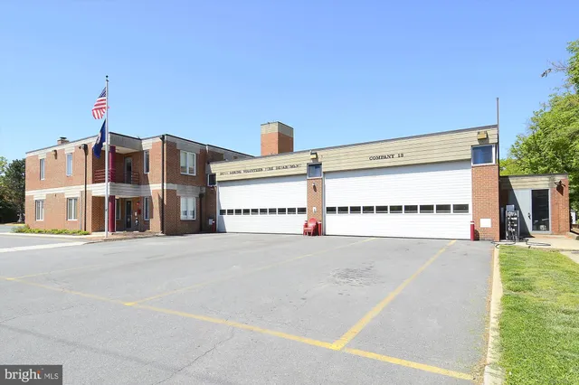 a view of a building and a street
