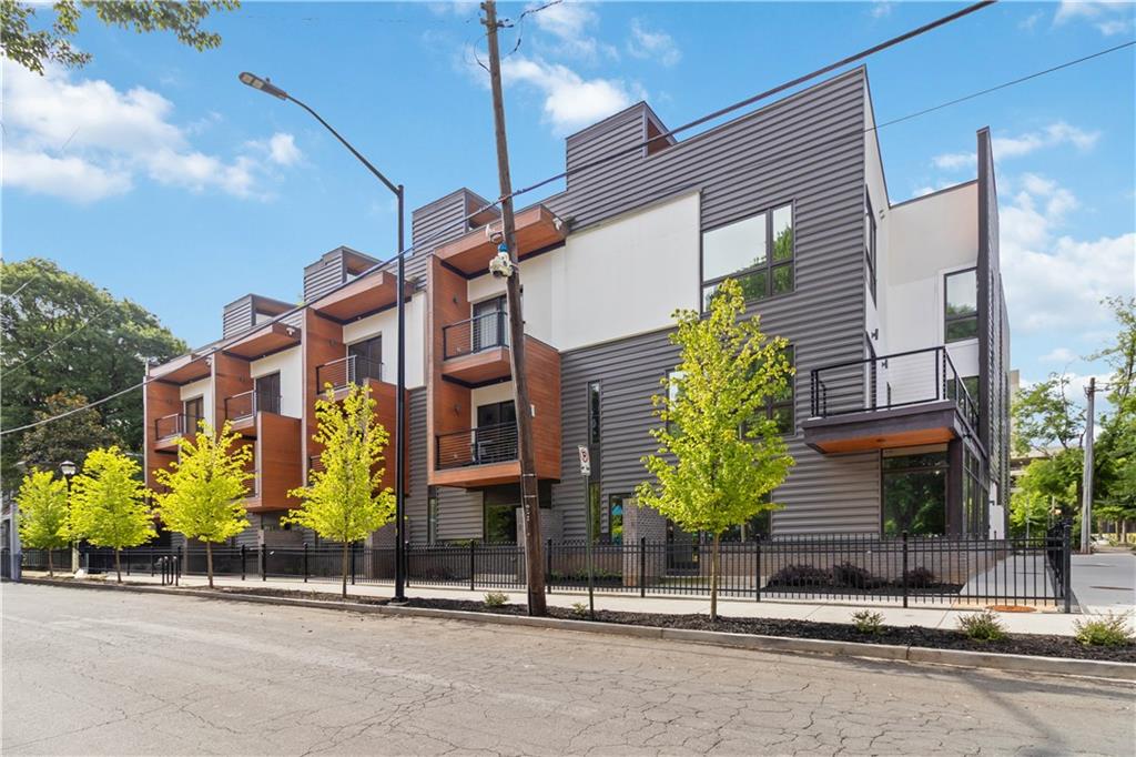 a front view of a building