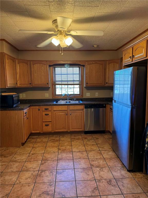 30 Summit Street Clarksville, PA 15322 - Photo 6 of 20 a kitchen with granite countertop a refrigerator and a sink