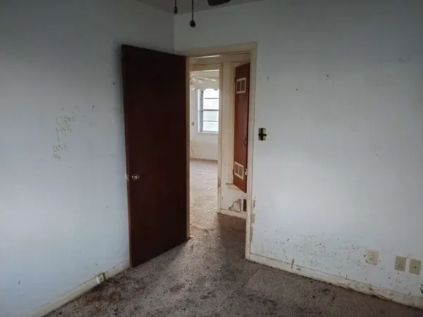 an empty room with a window