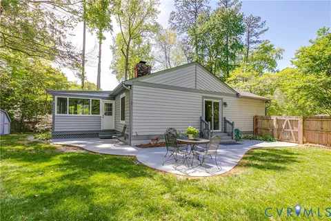a house view with swimming pool and garden