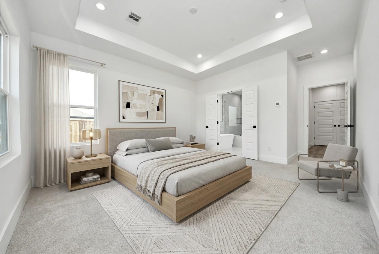 7012 St Augustine Street Houston, TX 77021 - Photo 18 of 45 a bedroom with a large bed couch and a window