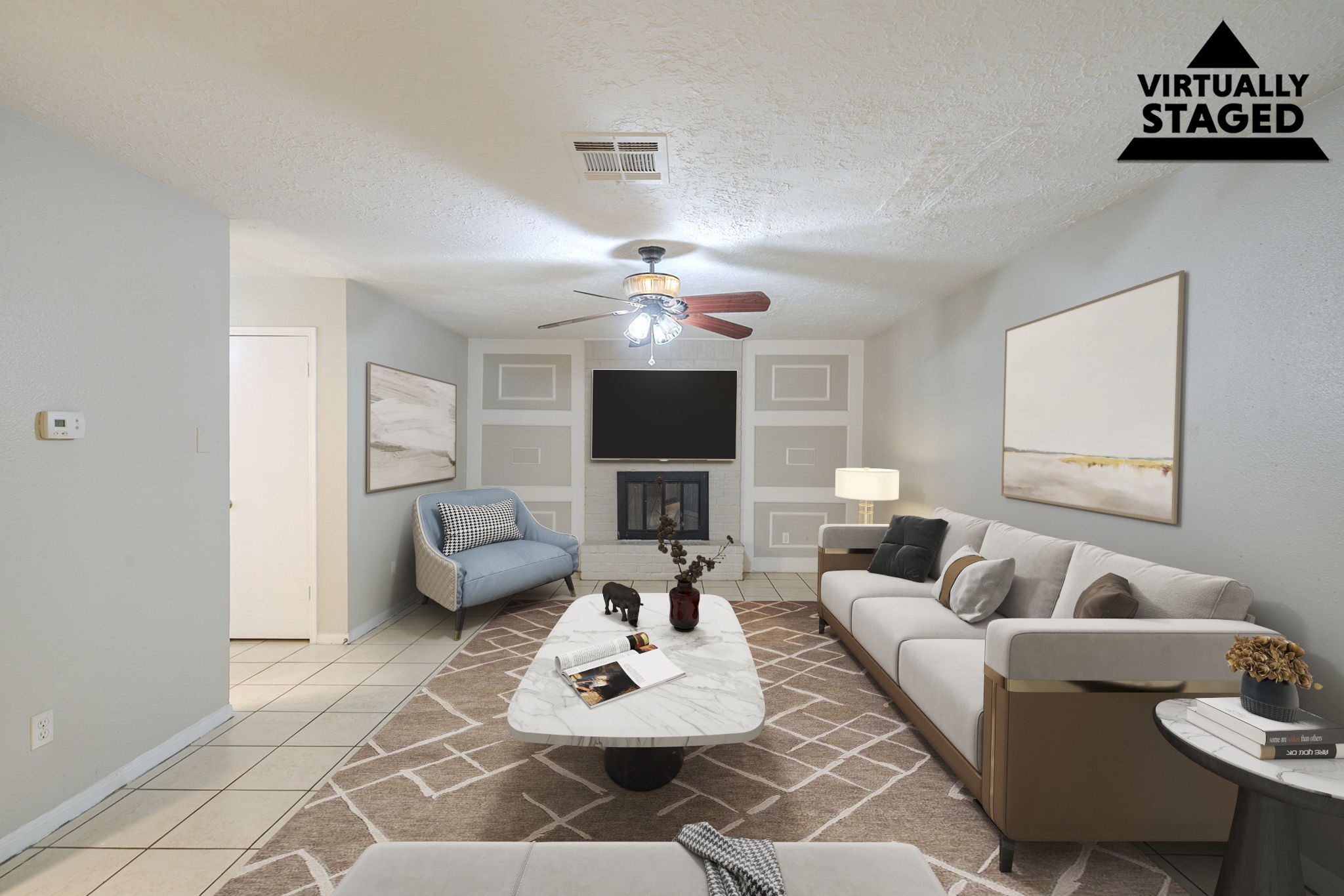 5023 Glendower Drive Spring, TX 77373 - Photo 3 of 33 a living room with furniture and a flat screen tv