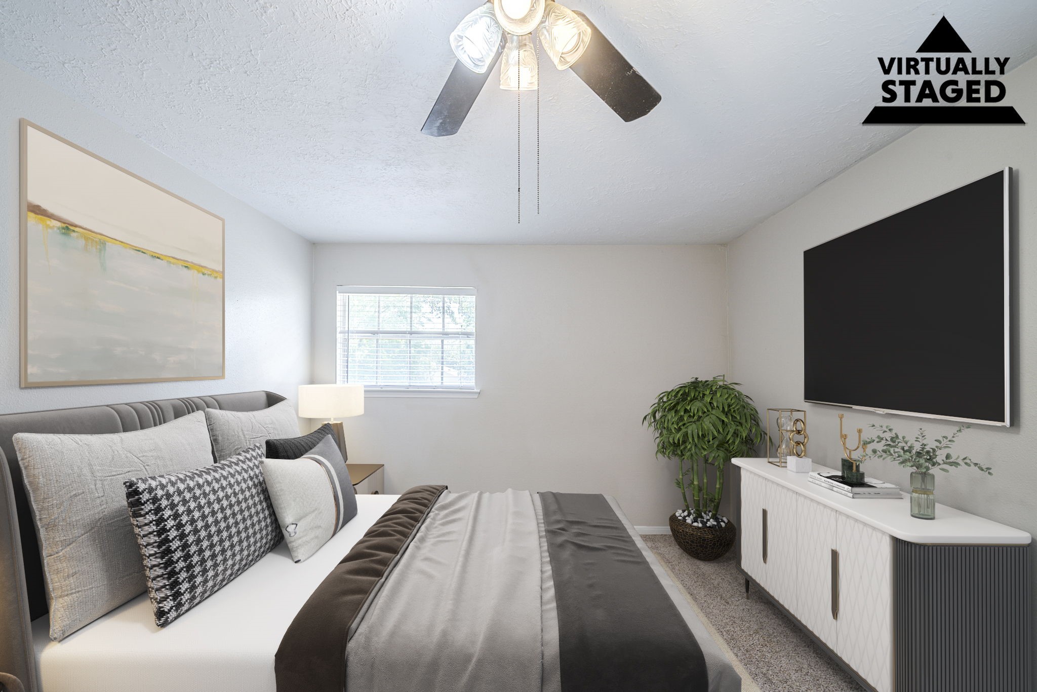 5023 Glendower Drive Spring, TX 77373 - Photo 4 of 33 a bedroom with furniture and a flat screen tv