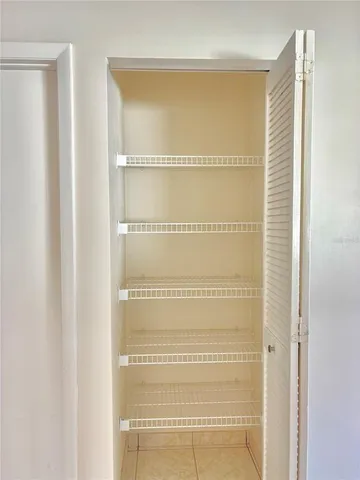 a view of a room with empty racks